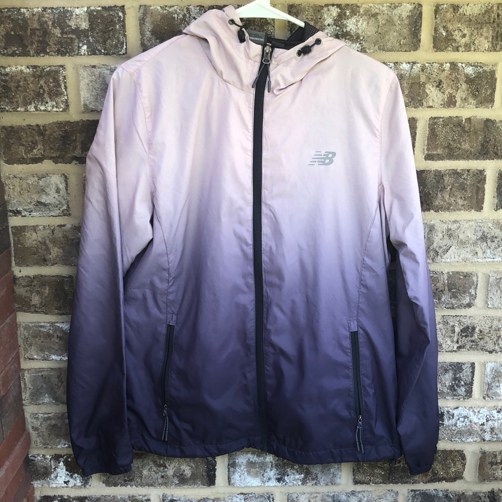 New Balance purple Ombré rain jacket